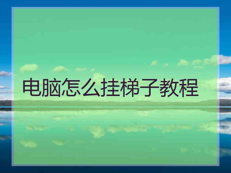 电脑怎么挂梯子教程