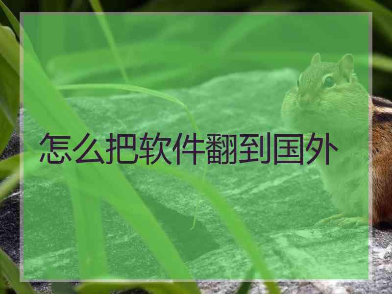 怎么把软件翻到国外