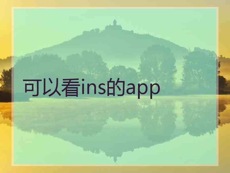 可以看ins的app