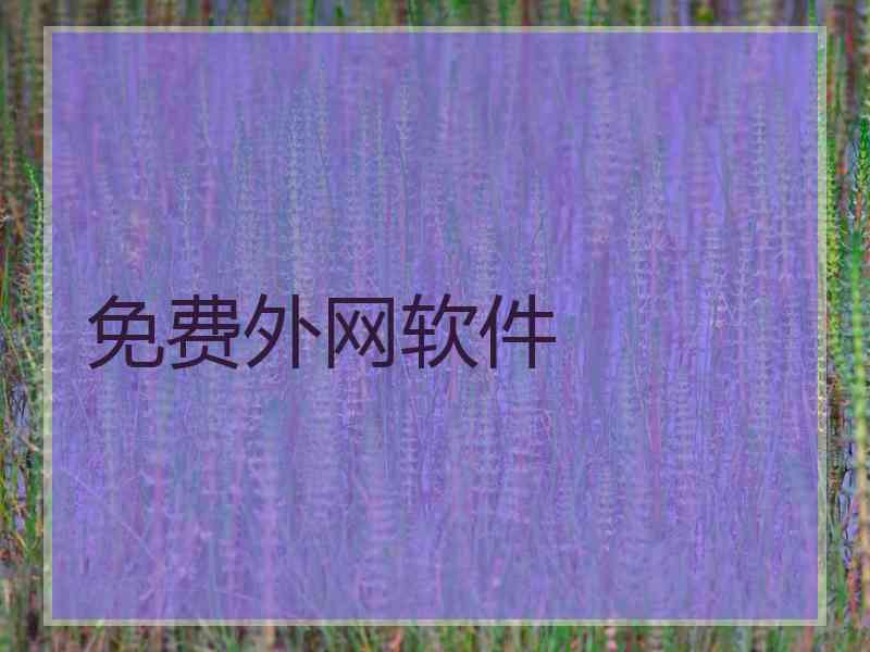 免费外网软件