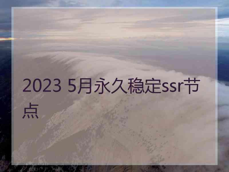 2023 5月永久稳定ssr节点