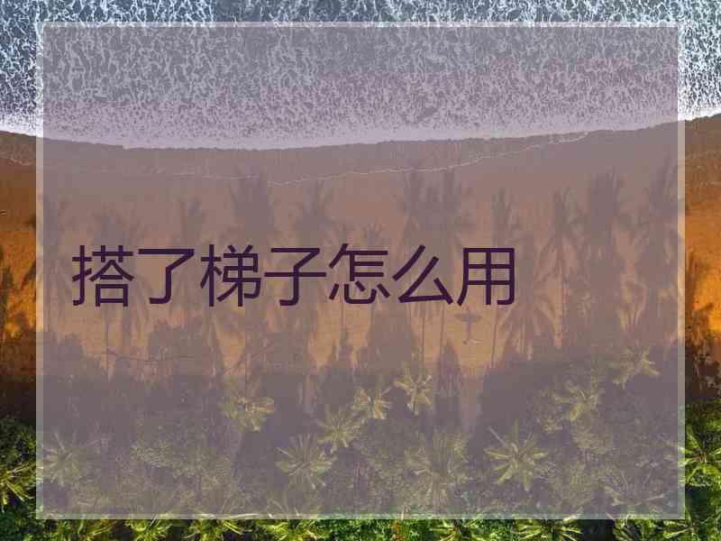 搭了梯子怎么用