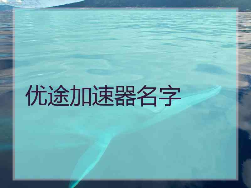 优途加速器名字