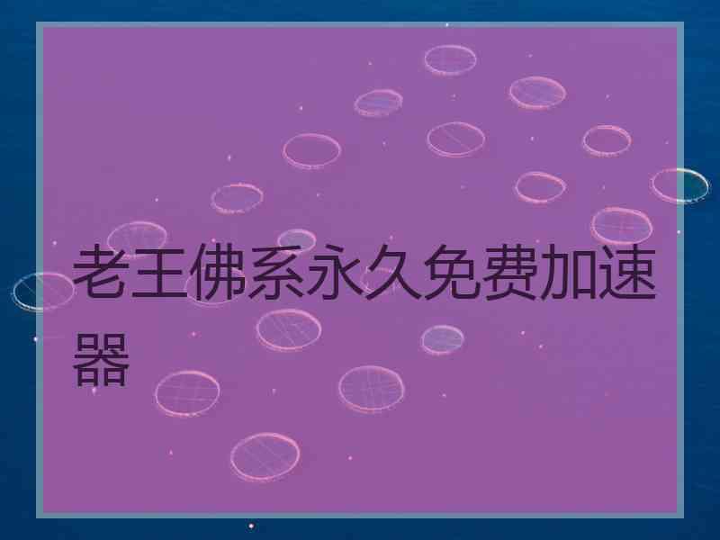 老王佛系永久免费加速器
