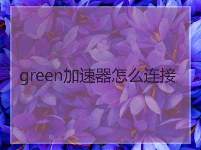 green加速器怎么连接
