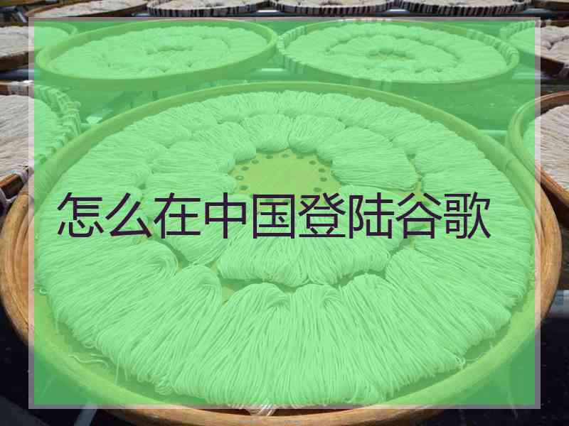 怎么在中国登陆谷歌
