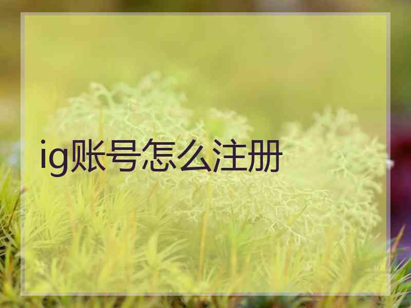 ig账号怎么注册