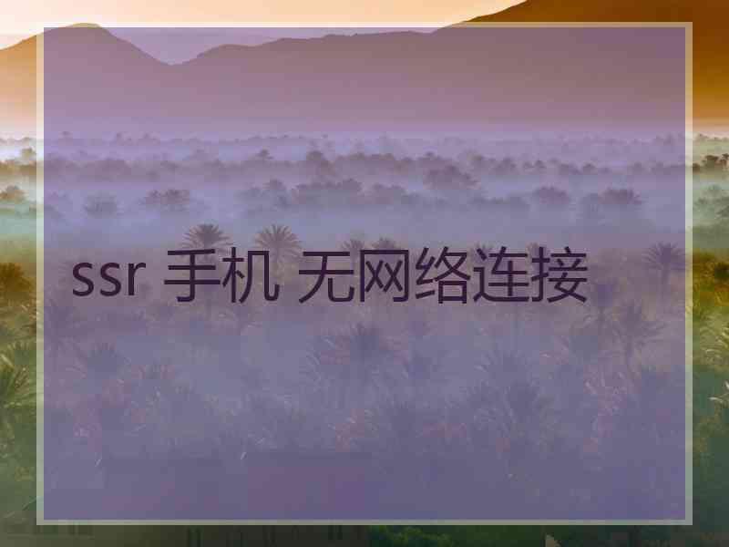 ssr 手机 无网络连接