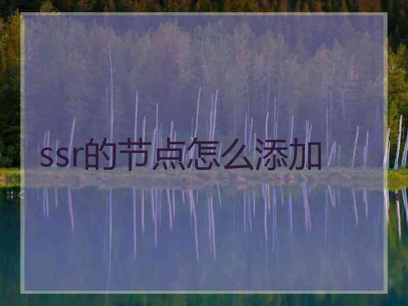 ssr的节点怎么添加