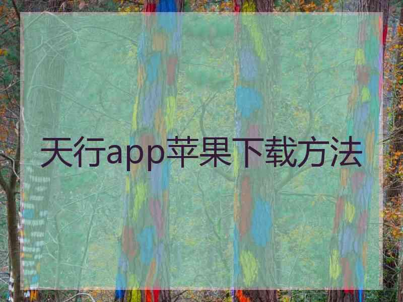 天行app苹果下载方法