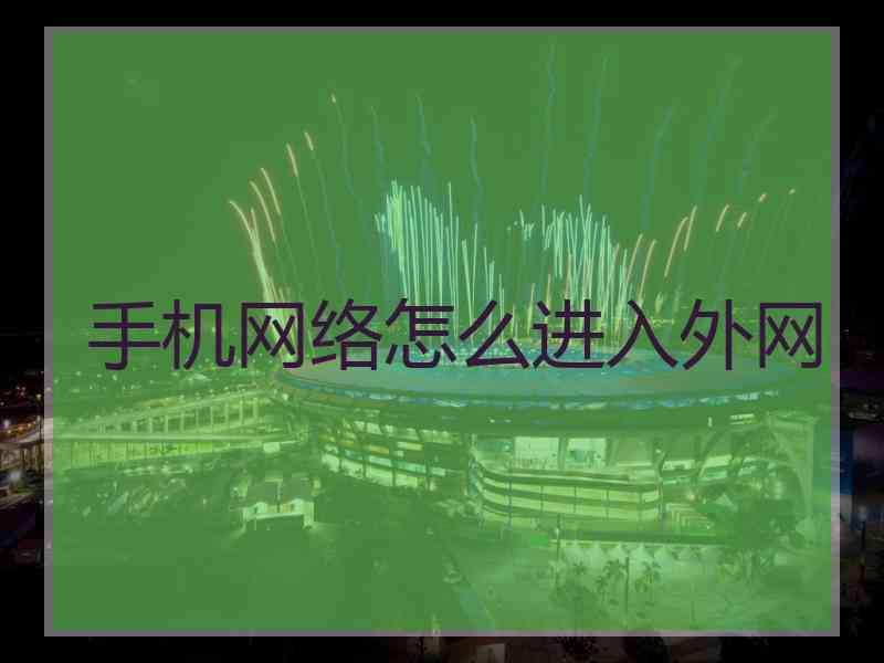 手机网络怎么进入外网