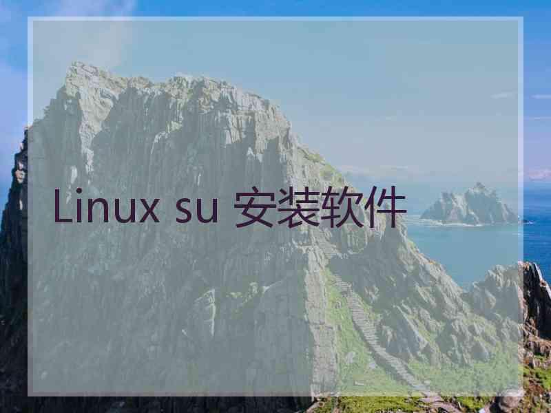 Linux su 安装软件