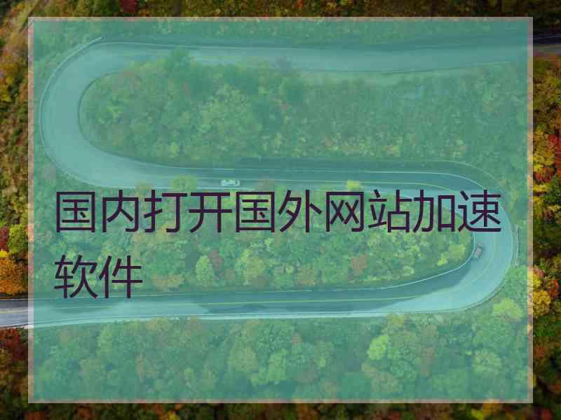 国内打开国外网站加速软件