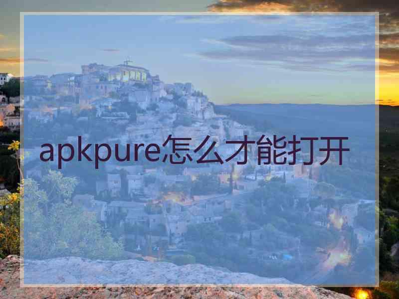 apkpure怎么才能打开
