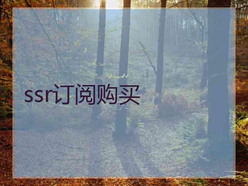 ssr订阅购买