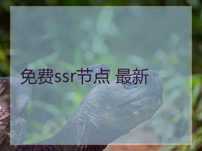 免费ssr节点 最新