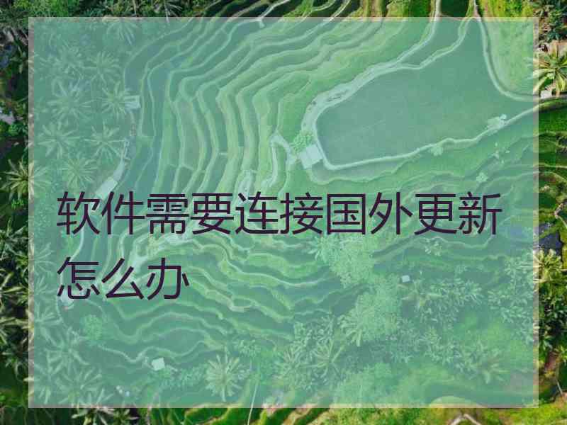 软件需要连接国外更新怎么办