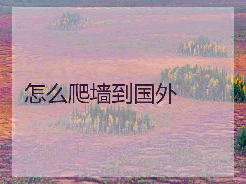 怎么爬墙到国外