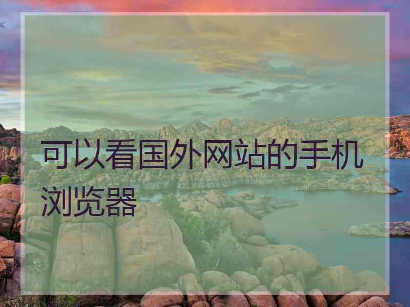 可以看国外网站的手机浏览器