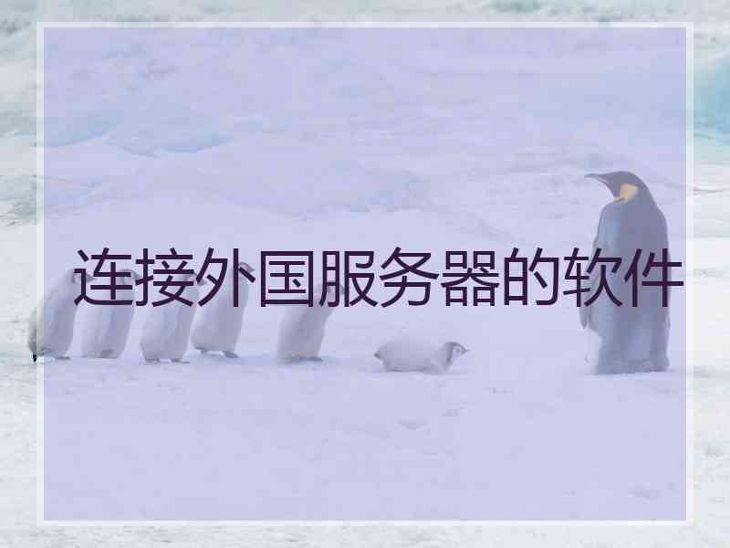连接外国服务器的软件