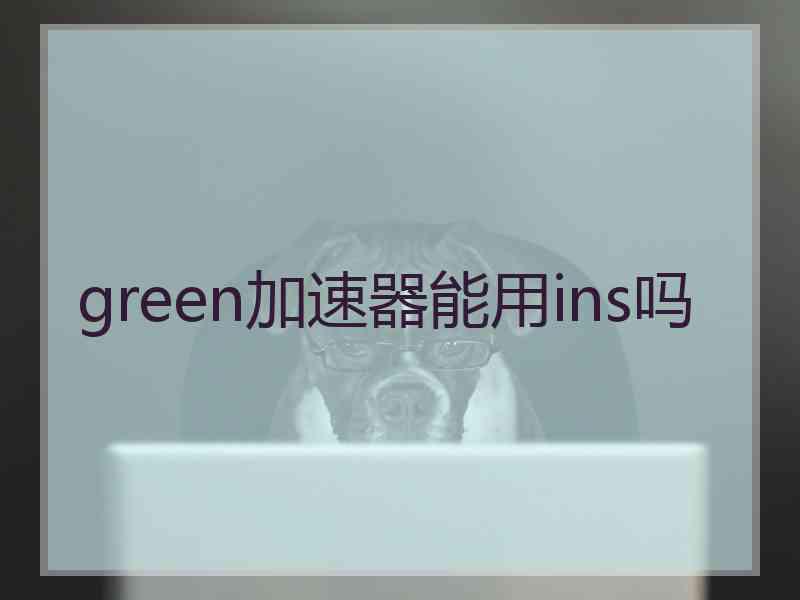 green加速器能用ins吗