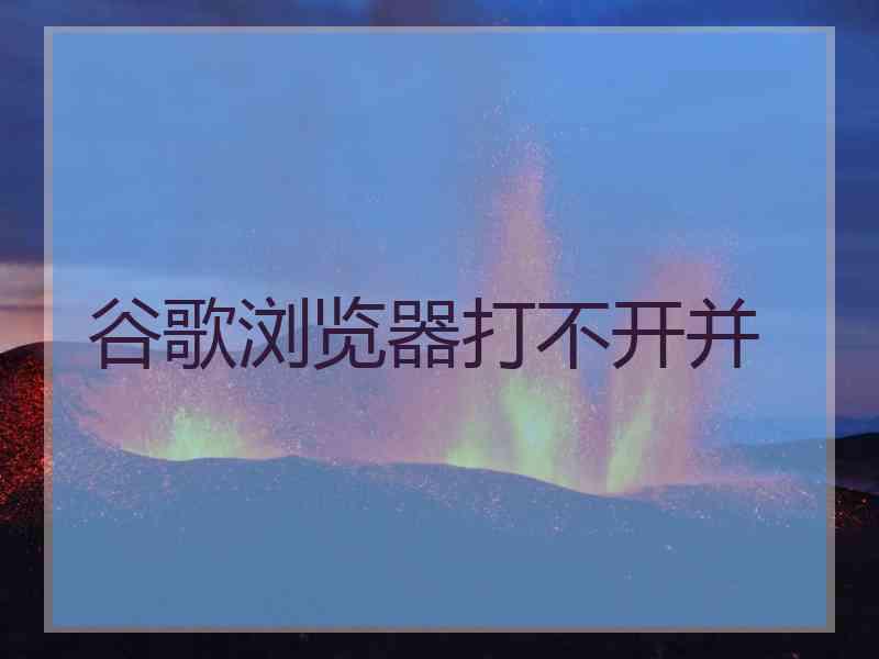 谷歌浏览器打不开并