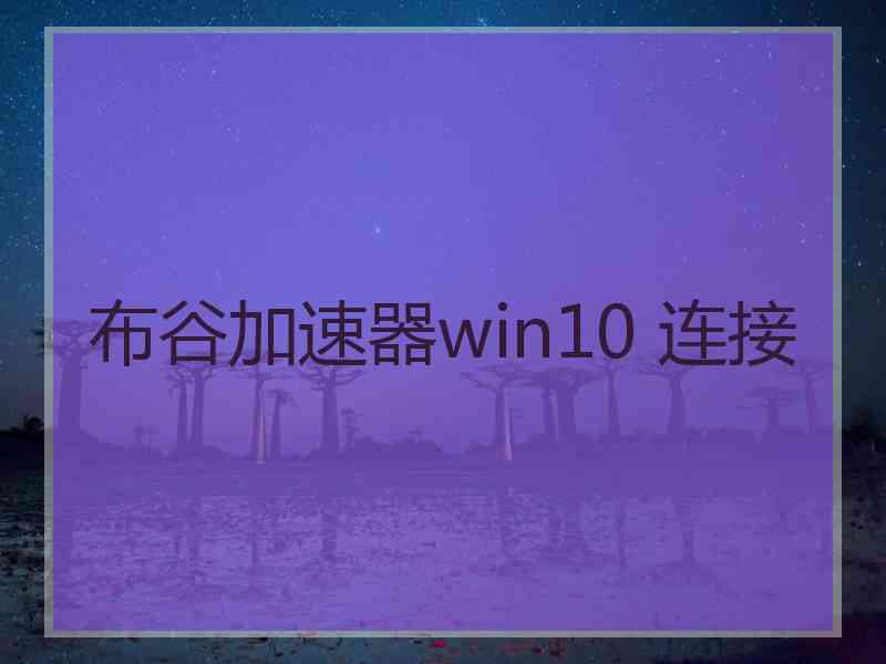 布谷加速器win10 连接