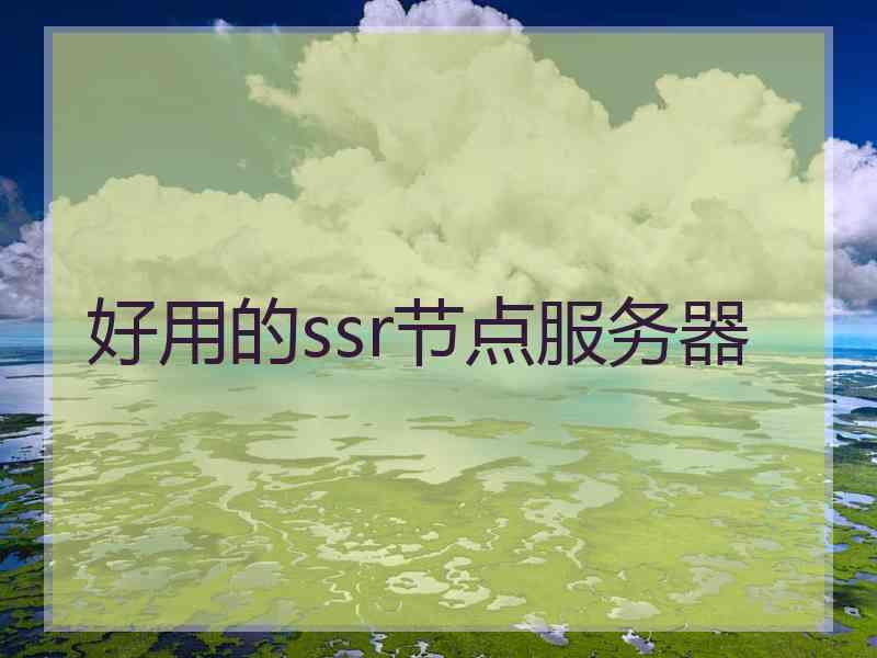 好用的ssr节点服务器