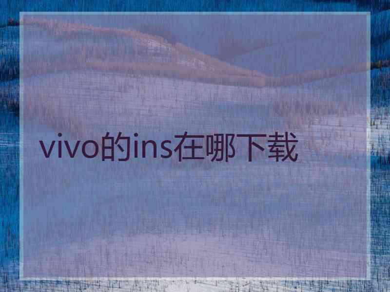 vivo的ins在哪下载