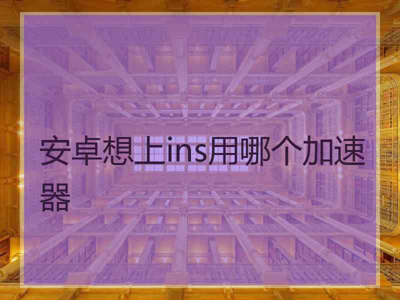 安卓想上ins用哪个加速器