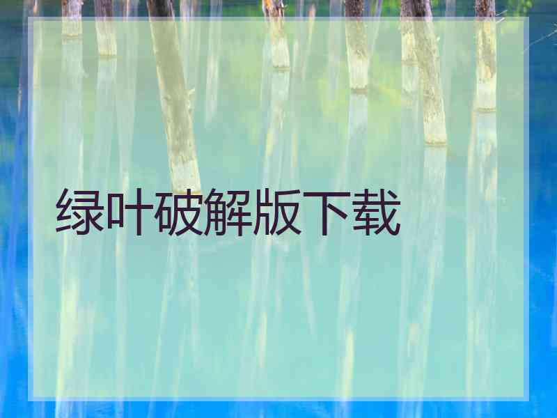 绿叶破解版下载