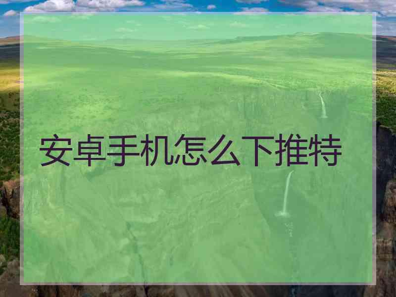 安卓手机怎么下推特