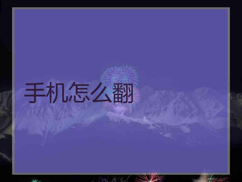 手机怎么翻