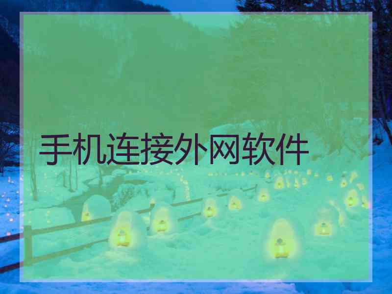 手机连接外网软件