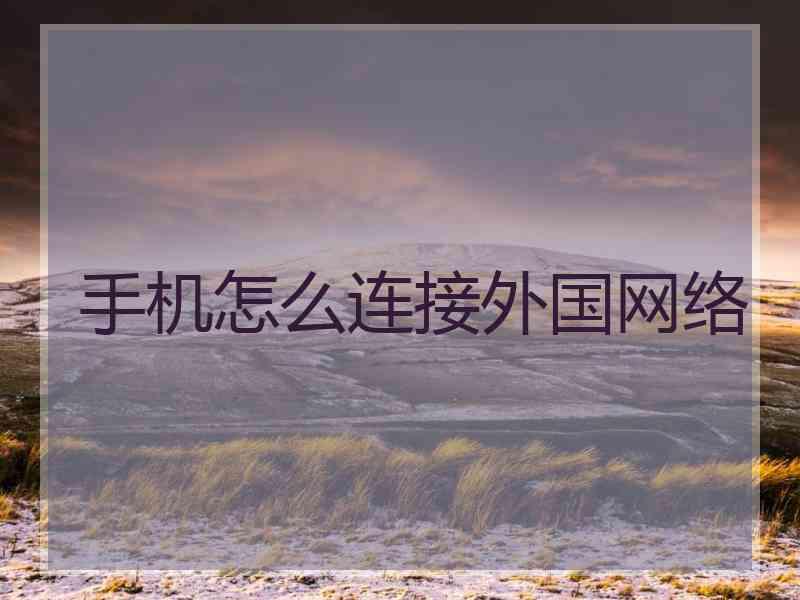 手机怎么连接外国网络