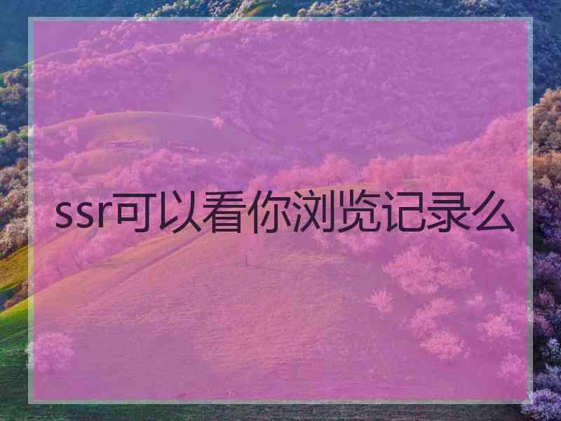ssr可以看你浏览记录么