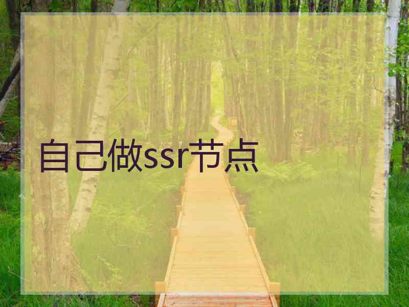 自己做ssr节点