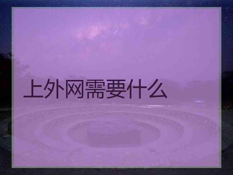 上外网需要什么