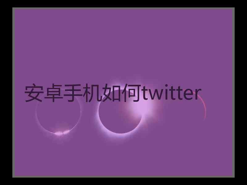安卓手机如何twitter