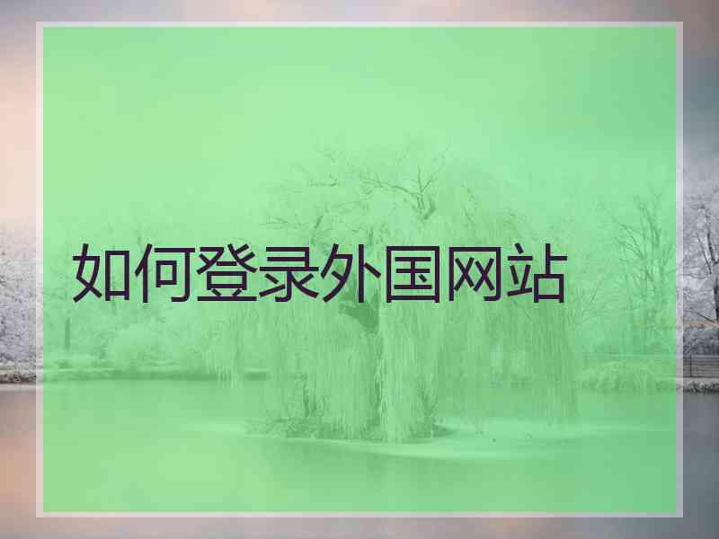 如何登录外国网站